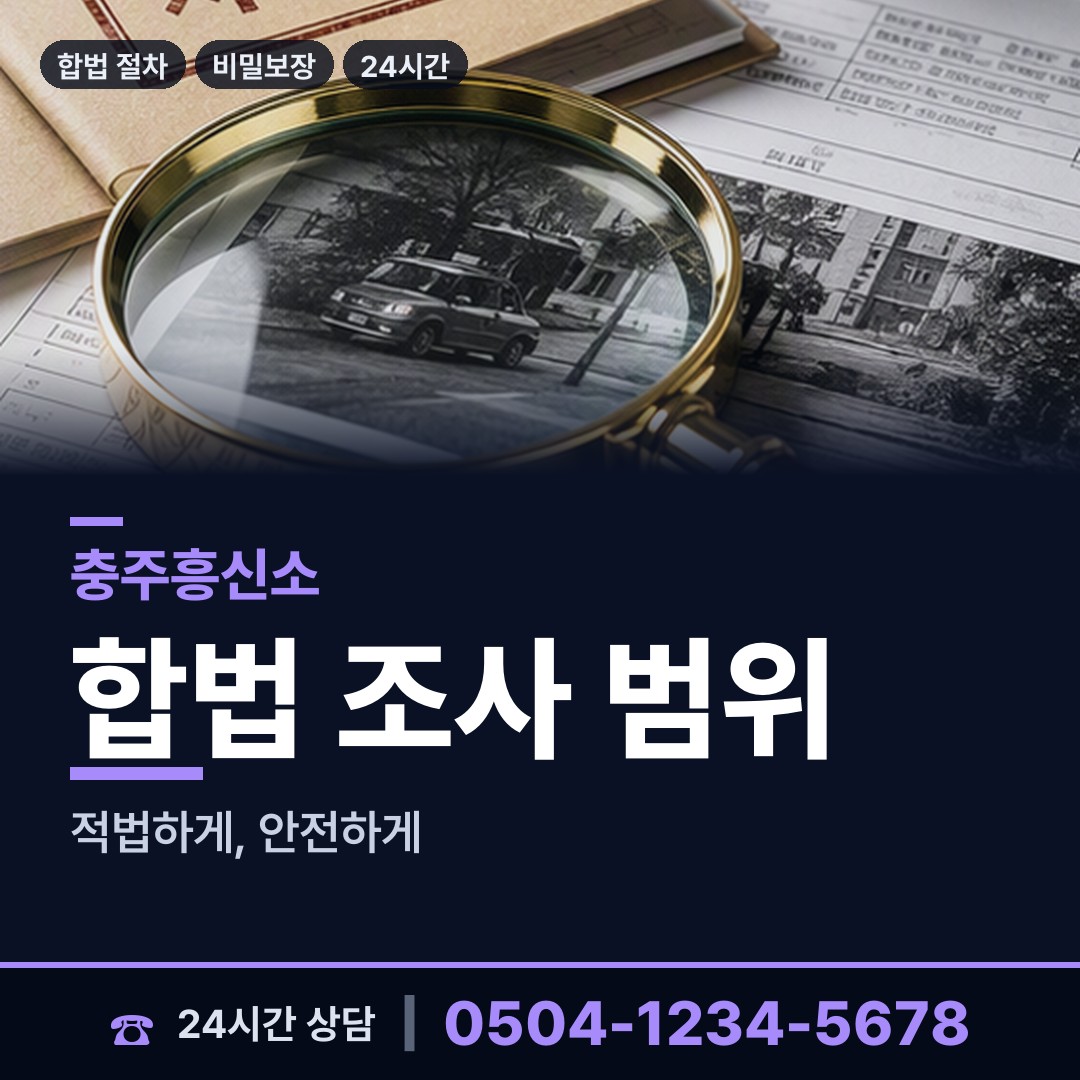 충주 노은면 흥신소비용 상담 안내